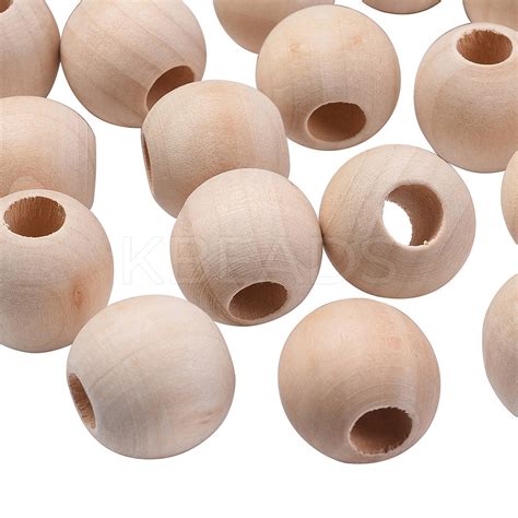 Wholesale Large Hole Unfinished Wood Beads KBeads