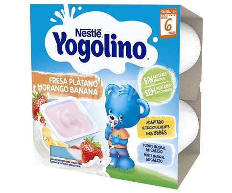 Yogolino Nestlé Postre lácteo de fresa y plátano especial para niños