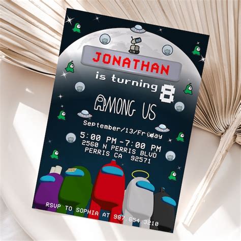 Digital Template Among Us Party Etsy