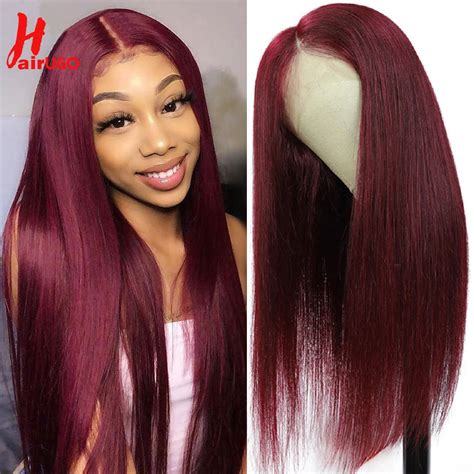 Hairugo Perruque Lace Front Wig Brésilienne Naturelle Cheveux Lisses