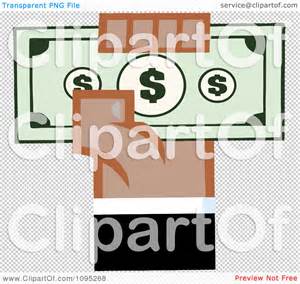 Clipart Black Hand Holding Up Cash - Royalty Free Vector Illustration ...