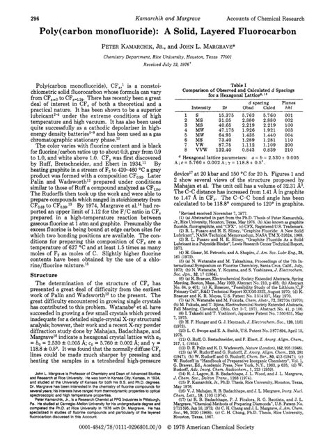 Polycarbon Monofluoride A Solid Layered Fluorocarbon Accounts Of