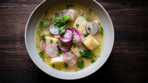 Premium AI Image Encebollado Hearty Ecuadorian Fish Soup With Yuca