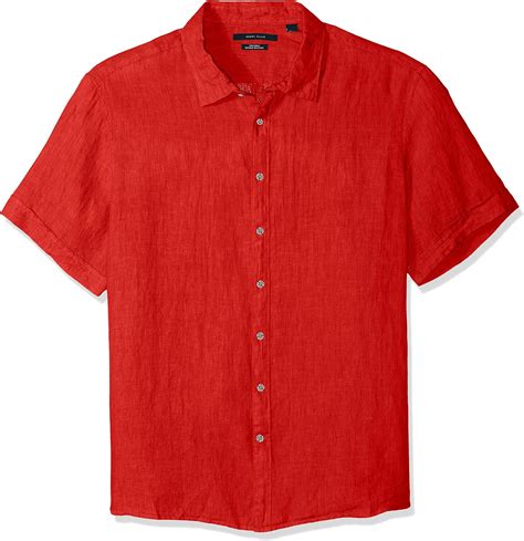 Perry Ellis Mens Short Sleeve Linen Shirt At Amazon Mens Clothing Store