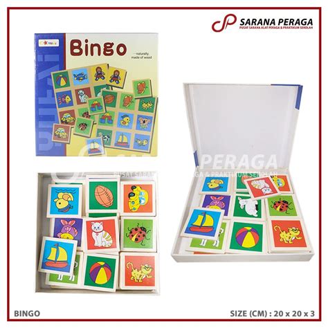 Jual Saranaperaga Bingo Kartu Hewan Mencocokkan Memory Game Kayu