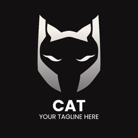 Premium Vector | Black and white cat logo