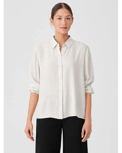 Eileen Fisher Classic Collar Shirts For Women Up To 60 Off Lyst