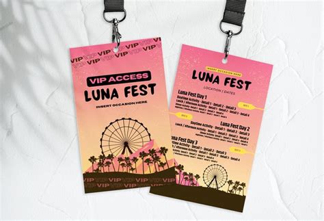 Custom Fest Vip Concert Music Festival Pass Template Canva Template Birthday Bachelorette