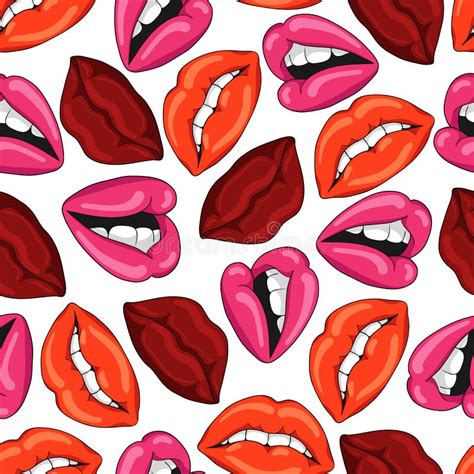 Vector Red Lips Pattern Stock Illustrations 4 912 Vector Red Lips