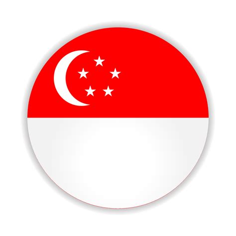 Round Flag Of Singapore Vector Illustration Vector Art At