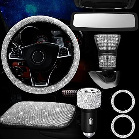 Juego De 7 Accesorios De Coche Brillantes Para Mujer Incluye Fun