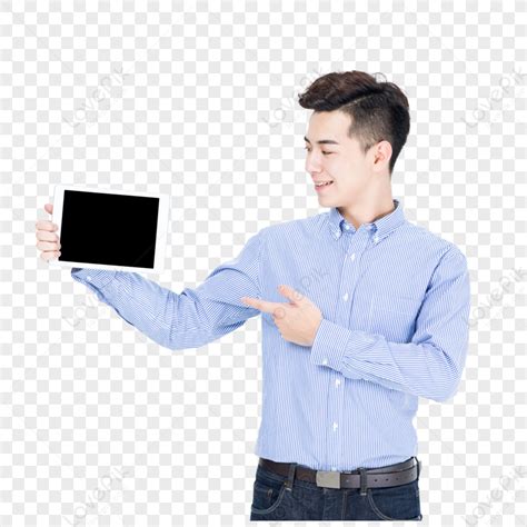 Business Man Holding Tablet In Hand Men Shirt Holding Tablet PNG