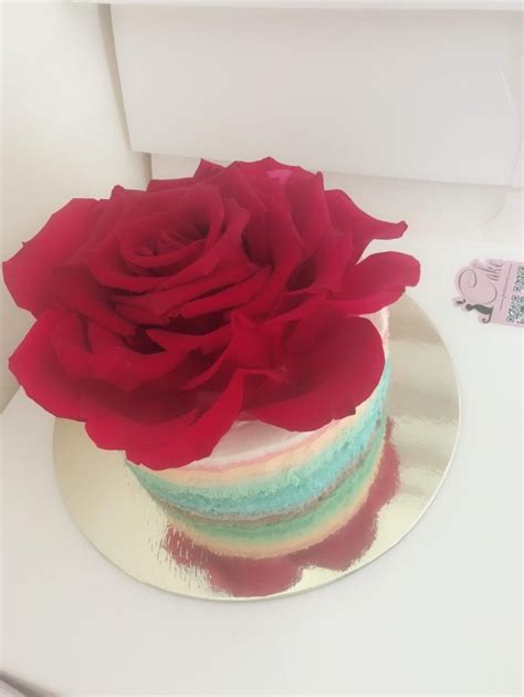 Exquisite Rose Naked Cake Delightful Treats By Icake Melbourne