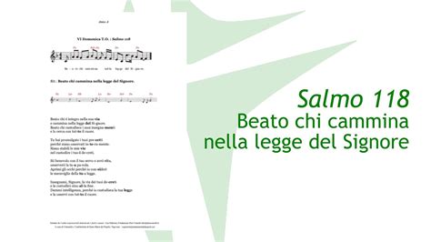 Beato Chi Cammina Nella Legge Del Signore Salmo Cantato Youtube