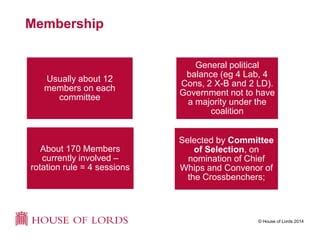 House of Lords Select Committees Procedure | PPT