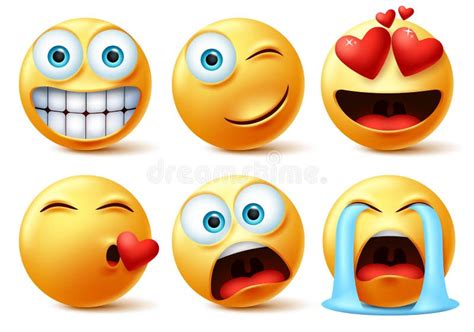 Smileys Emojis and Emoticons Face Vector Set. Smiley Icon or Emoticon ...