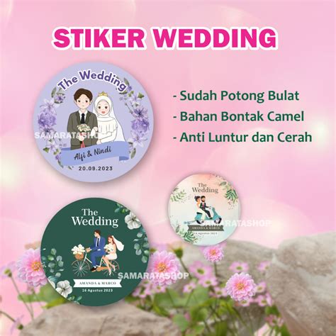 Jual Stiker Wedding Stiker Souvenir Pernikahan Custom Bulat Shopee