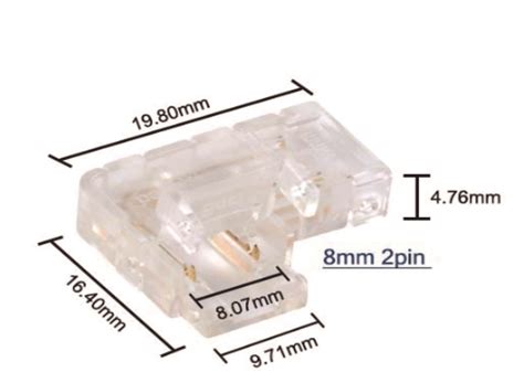 Conector Emenda Para Fita Led COB 8mm 2 Vias Sem Fio Em L 3332 691