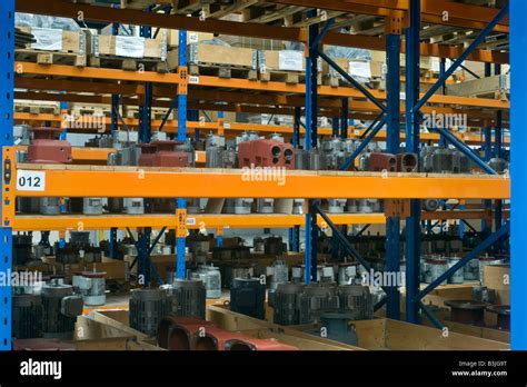 Industrial Shelving In Factory Stock Photo Alamy