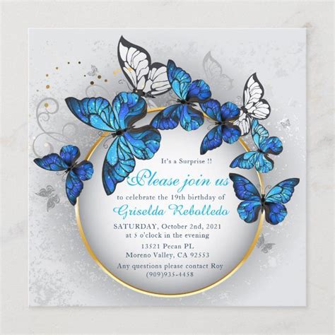 Chic Butterfly Beauty Modern Quinceañera Invitation Zazzle