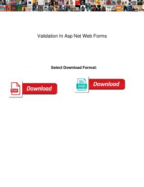 Fillable Online Validation In Asp Net Web Forms Validation In Asp Net