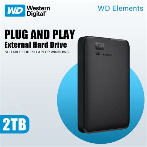 Western Digital 1tb 2tb Wd Elements External Hard Drive Enclosure Usb 3 0 Hdd Data Storage