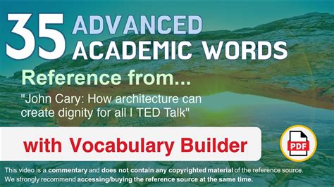 35 Advanced Academic Words Ref From John Cary How Architecture Can