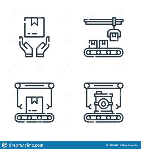 Pictogrammen Voor Massaproductie Lineaire Set Kwaliteitsvectorlijnset