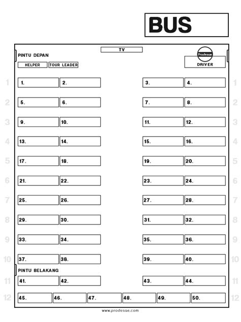 Cari Tahu Posisi Kursi Bus Yang Nyaman Beserta Denahnya