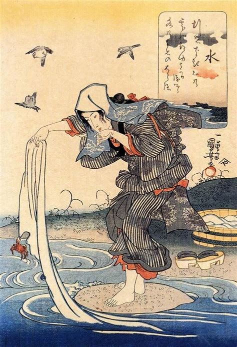 世界名画赏析 180《浣女》日本歌川国芳浮士绘名作 壹读