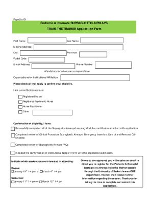 Fillable Online Supraglottic Airways Application Form Final