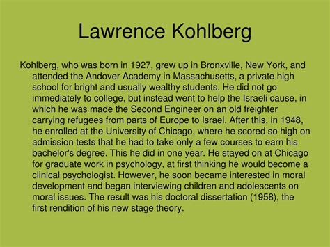 PPT - Lawrence Kohlberg: PowerPoint Presentation, free download - ID ...