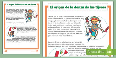 Comprensión lectora El origen de la danza de tijeras