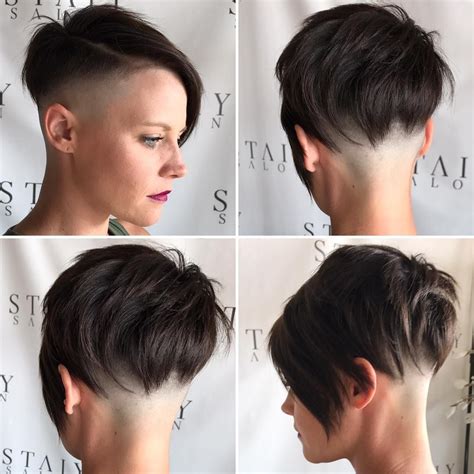 Brunette Choppy Asymmetrical Undercut Pixie The Latest Hairstyles For