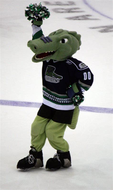 Swampee Cheering On The Florida Everblades Goblades Mascot Teddy