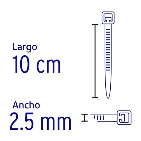 Cincho de plástico negro de 10cm x 2 5mm 18 lb 100 piezas volteck