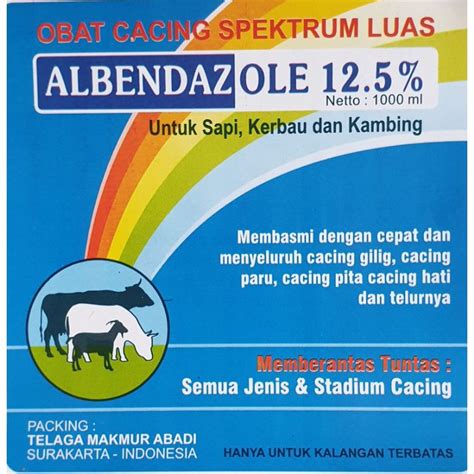 Jual Albendazole Obat Cacing Cair Untuk Ternak Sapi Kerbau Dan