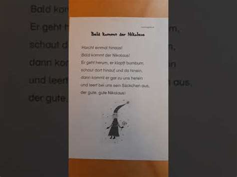 Bald Kommt Der Nikolaus Gedicht Youtube