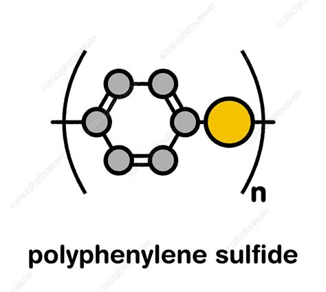 Polyphenylene sulfide polymer chemical structure - Stock Image - F027 ...