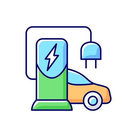 Ev Charging Station Rgb Color Icon 2581251 Vector Art At Vecteezy