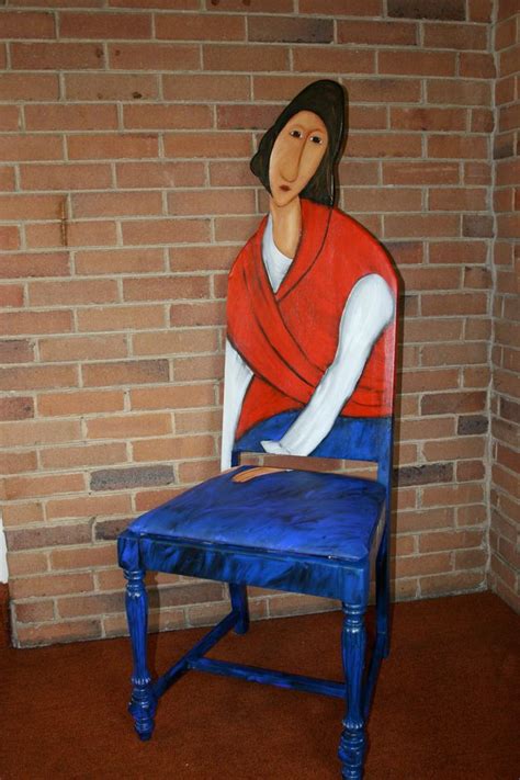 Jeanne Hebuterne In A Red Shawl By Amedeo Modigliani Painted Chairs