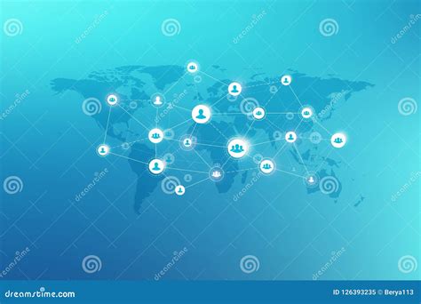 Medios Concepto Social De La Red Y Del Márketing En Fondo Del Mapa Del