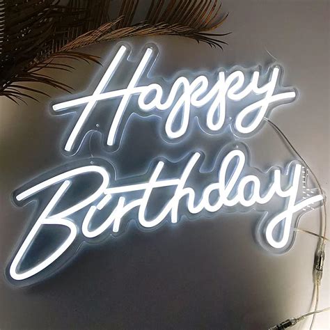 Deco LED Letters Signs 38 X 8 In Happy Birthday Neon Light Sign