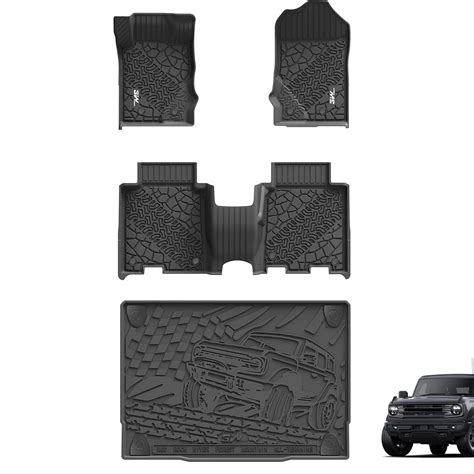 W Floor Mats Cargo Liner Compatible For Ford Bronco Door