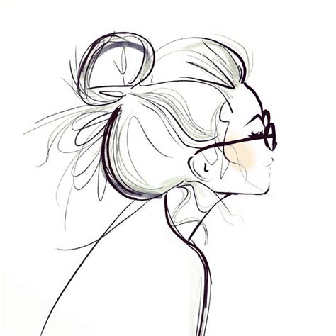 Sundays Are For Messy Buns And Glasses Girl Drawing Sketches Sketch