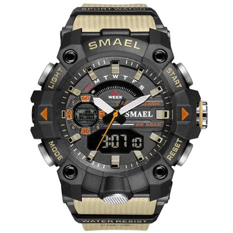 SMAEL 8040 Men S Quartz Dual Time Analog Digital Fashion Sport Military