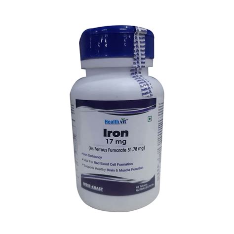 Buy Healthvit Iron Ferrous Fumarate Mg Iron Tablets Bottle Of