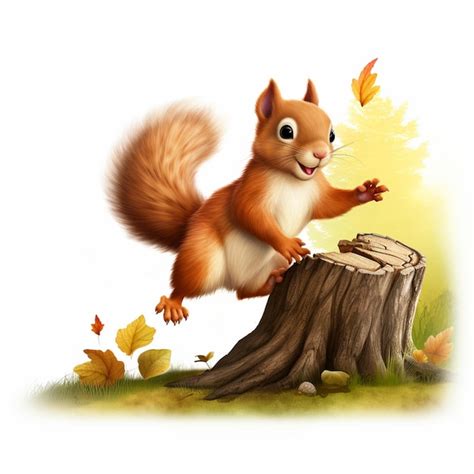 Premium AI Image | autumn squirrel