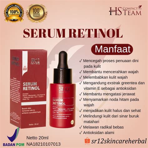 Jual Sr Serum Retinol Niacinamide Bpom Cepat Mencerahkan Glowing