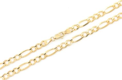 Icebox 4 5MM Solid Figaro 14k Solid Gold Bracelet